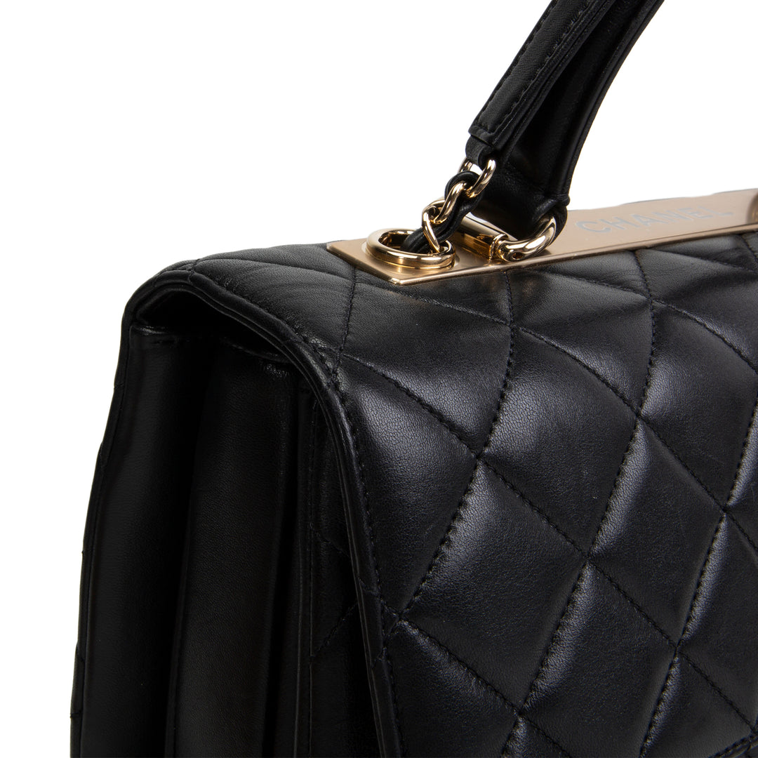 CHANEL Lambskin Top Handle Trendy Bag
