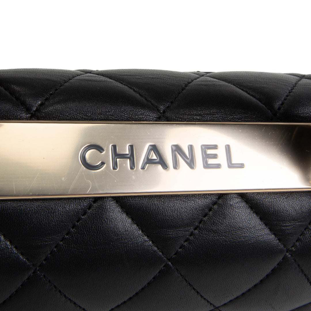 CHANEL Lambskin Top Handle Trendy Bag