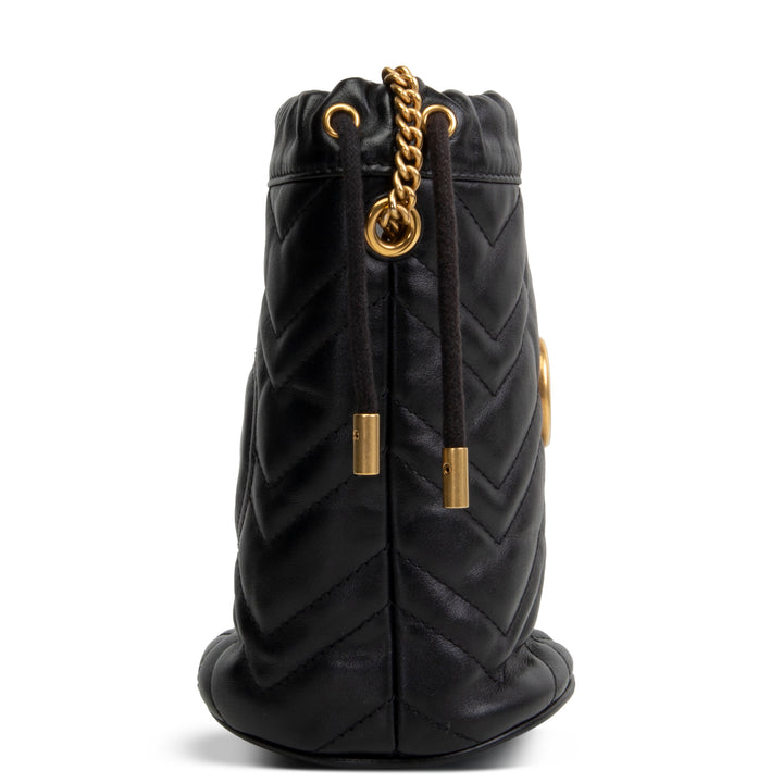 GUCCI GG Marmont Matelasse Mini Bucket Bag - Black
