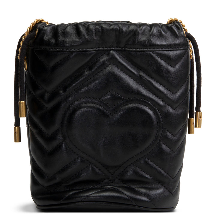 GUCCI GG Marmont Matelasse Mini Bucket Bag - Black