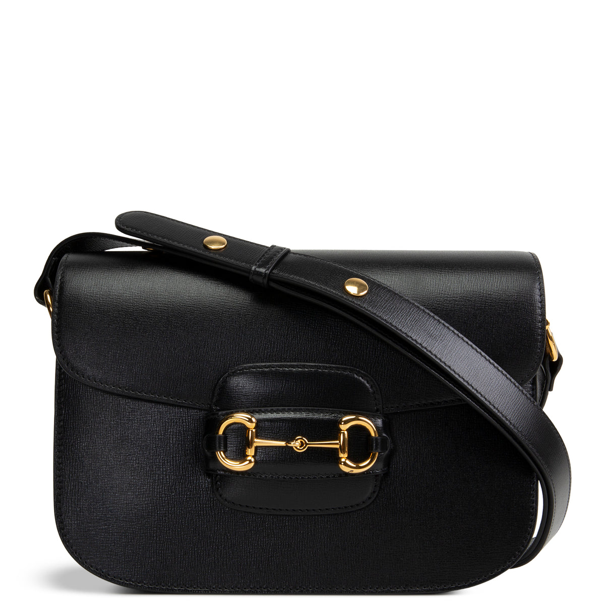GUCCI Calfskin Horsebit 1955 Shoulder Bag - Black