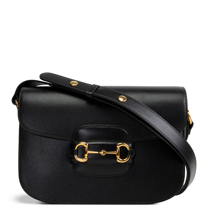GUCCI Calfskin Horsebit 1955 Shoulder Bag - Black