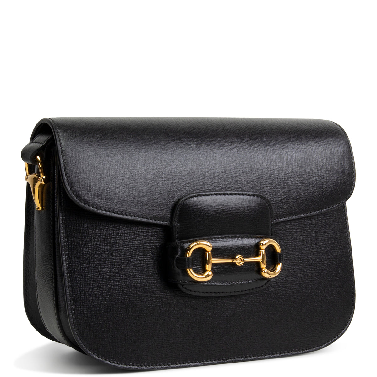 GUCCI Calfskin Horsebit 1955 Shoulder Bag - Black