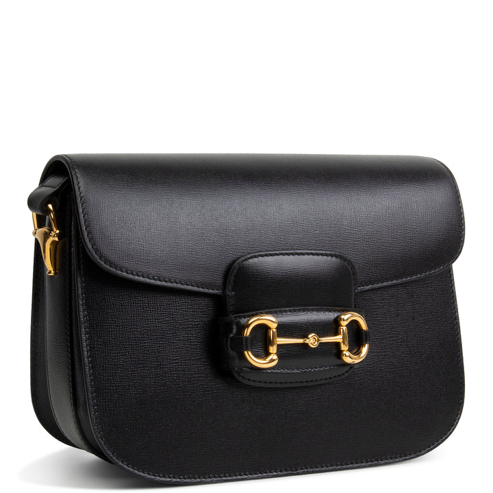 GUCCI Calfskin Horsebit 1955 Shoulder Bag - Black
