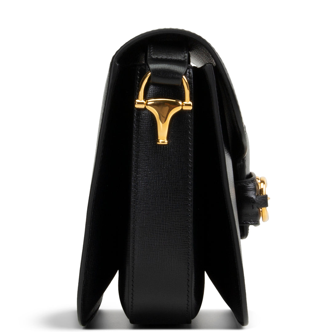 GUCCI Calfskin Horsebit 1955 Shoulder Bag - Black
