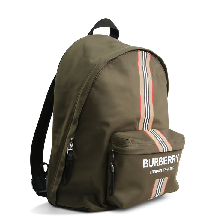 BURBERRY Nylon Icon Stripe Backpack - Green