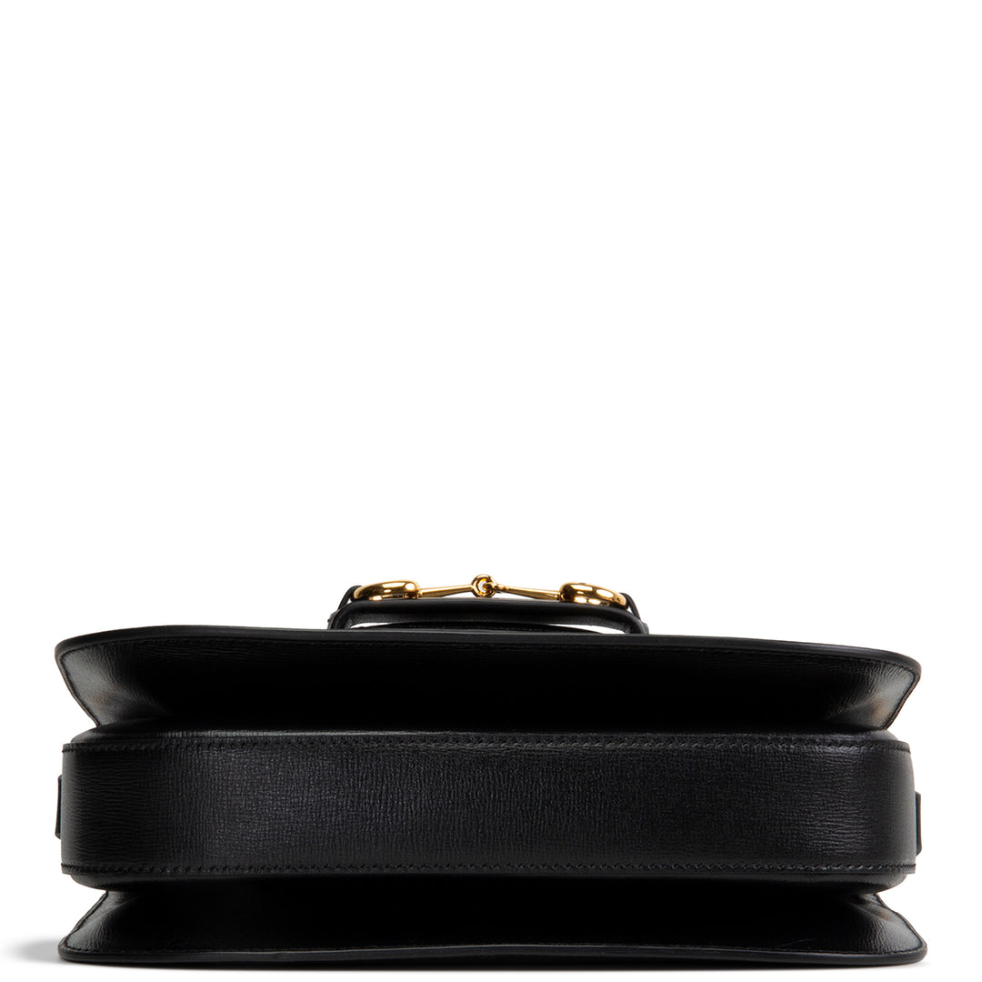GUCCI Calfskin Horsebit 1955 Shoulder Bag - Black
