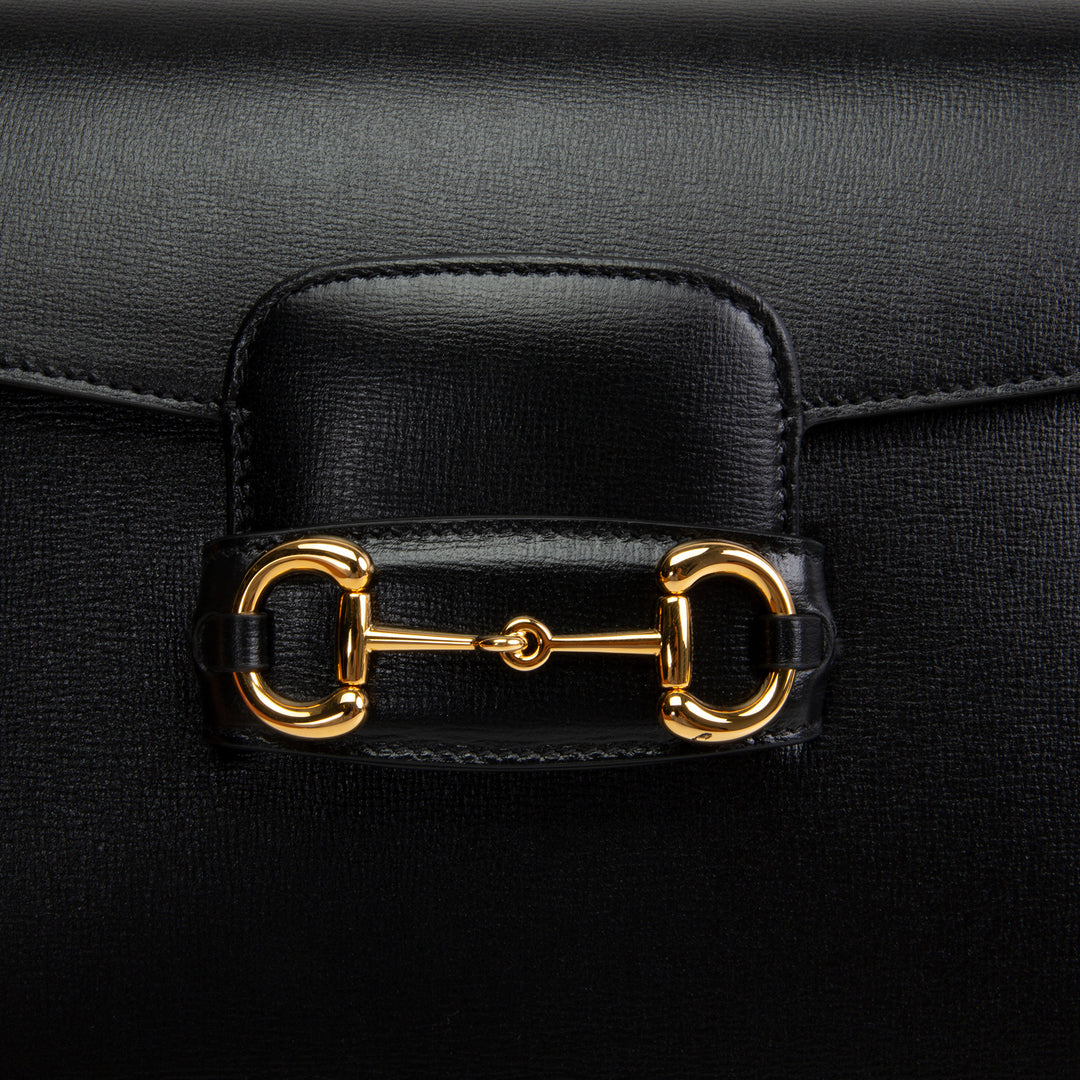 GUCCI Calfskin Horsebit 1955 Shoulder Bag - Black