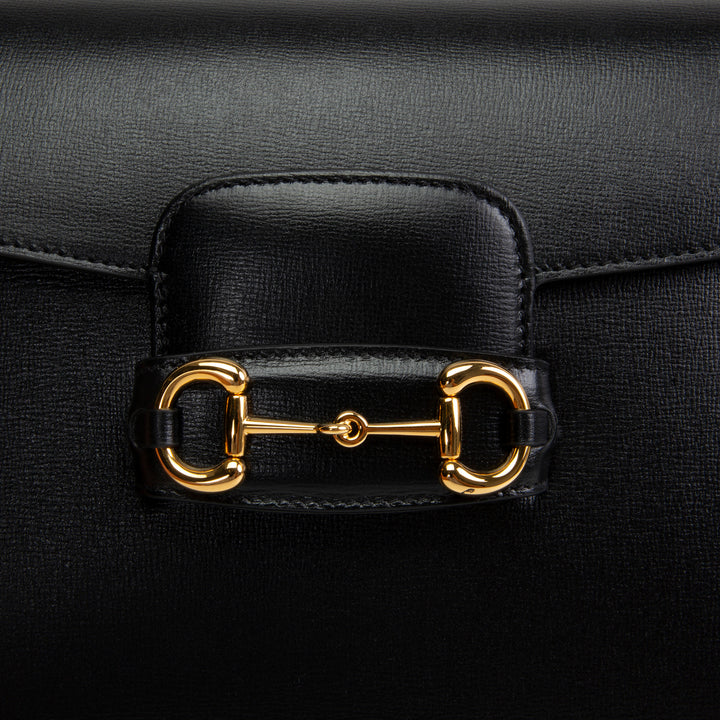 GUCCI Calfskin Horsebit 1955 Shoulder Bag - Black