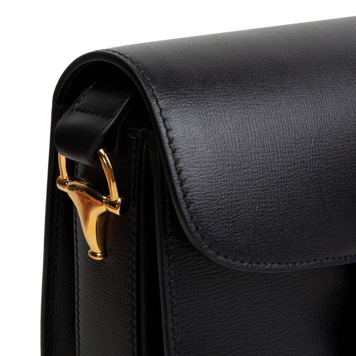 GUCCI Calfskin Horsebit 1955 Shoulder Bag - Black