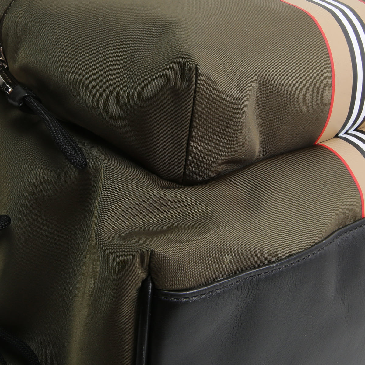 BURBERRY Nylon Icon Stripe Backpack - Green