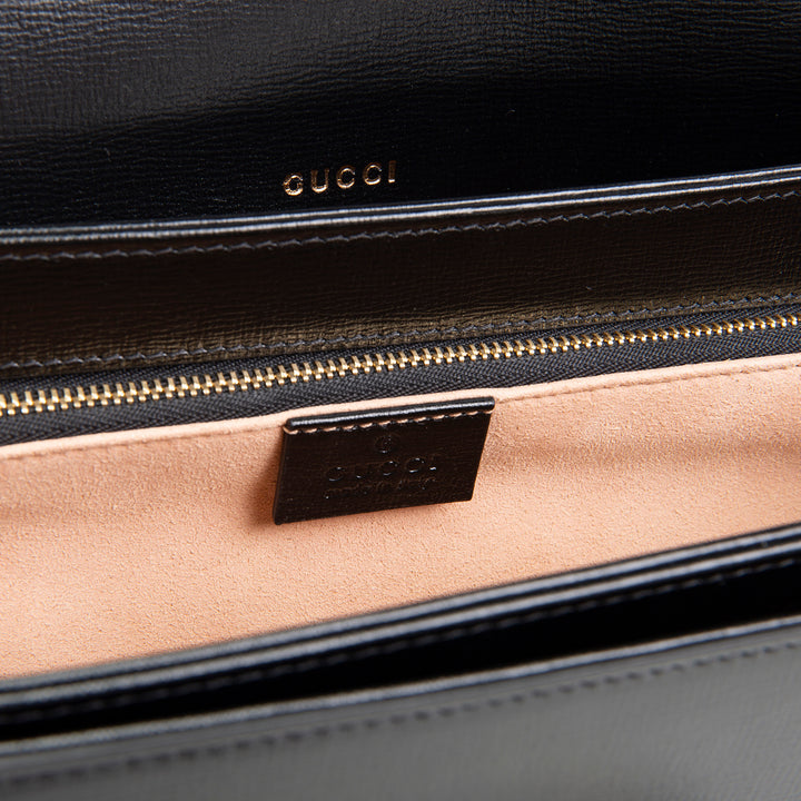 GUCCI Calfskin Horsebit 1955 Shoulder Bag - Black