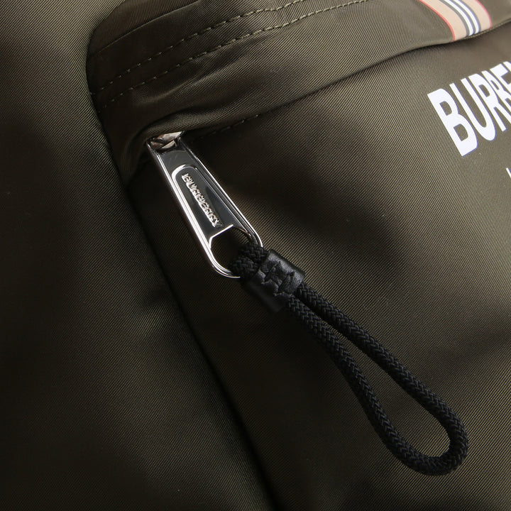 BURBERRY Nylon Icon Stripe Backpack - Green