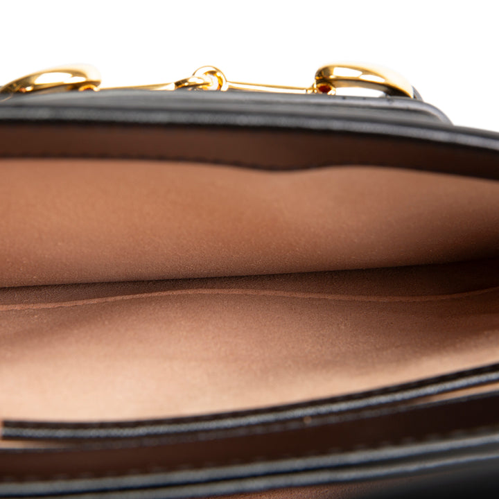 GUCCI Calfskin Horsebit 1955 Shoulder Bag - Black