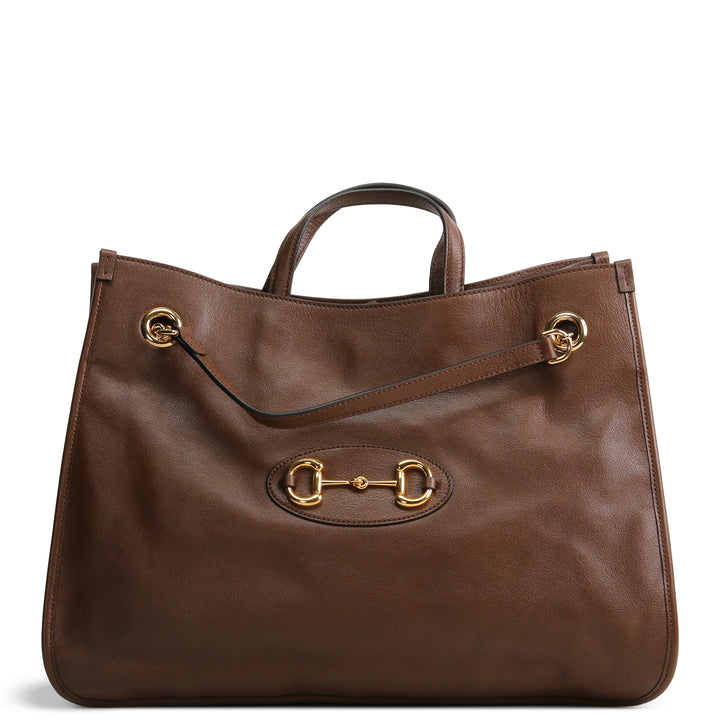 GUCCI Horsebit 1955 Leather Chain Tote