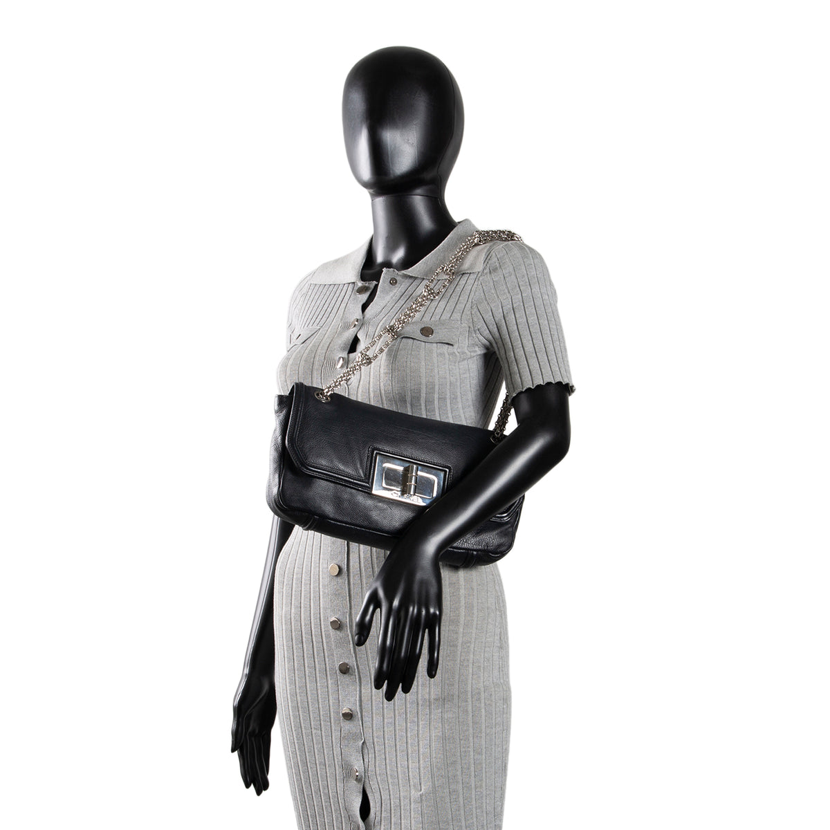CHANEL Mademoiselle Lock Bijoux Chain Flap Bag - Black