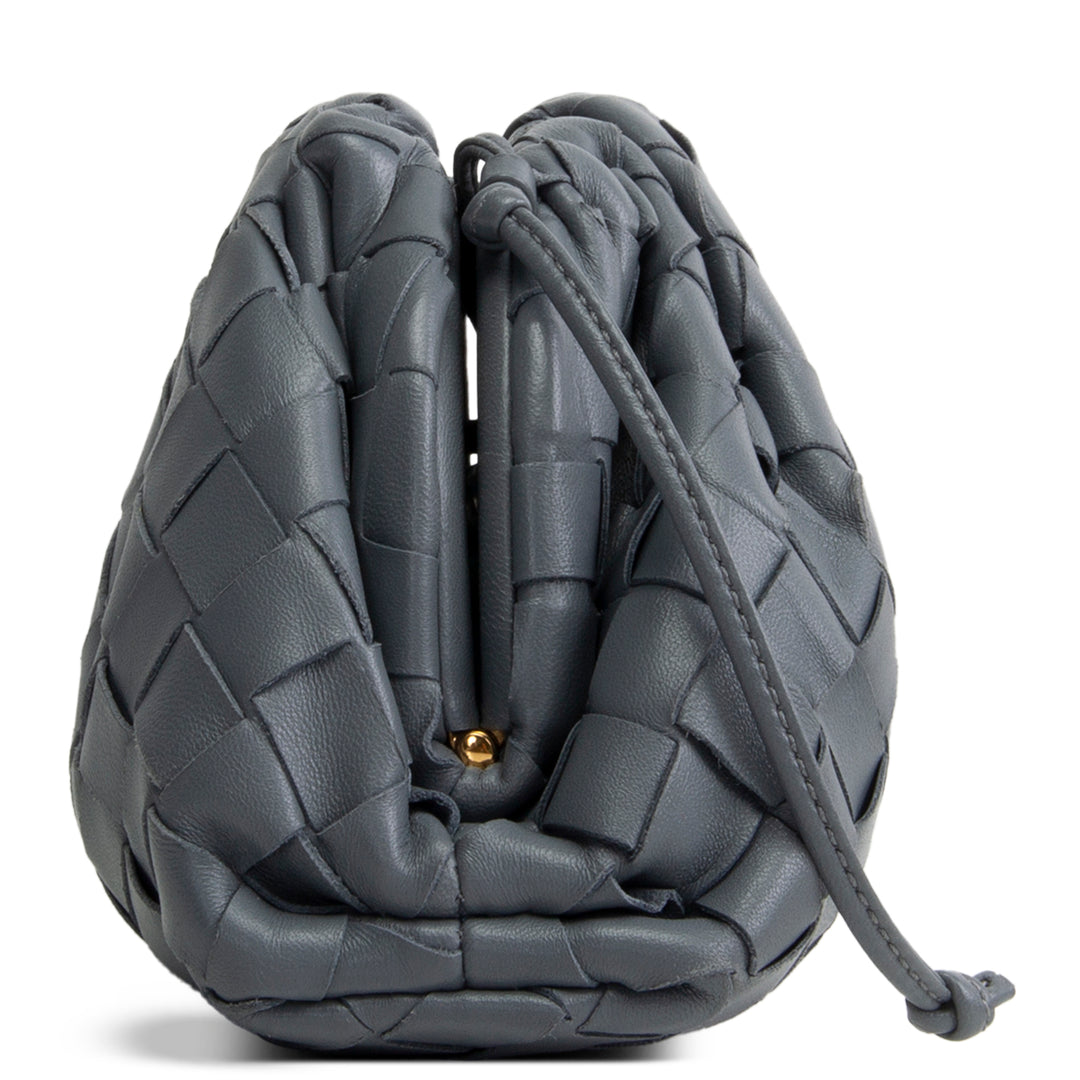 BOTTEGA VENETA Intrecciato Mini Pouch Crossbody - Grey