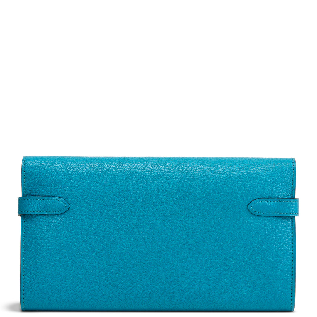 HERMES Kelly Classic Longue Wallet - Bleu Azteque