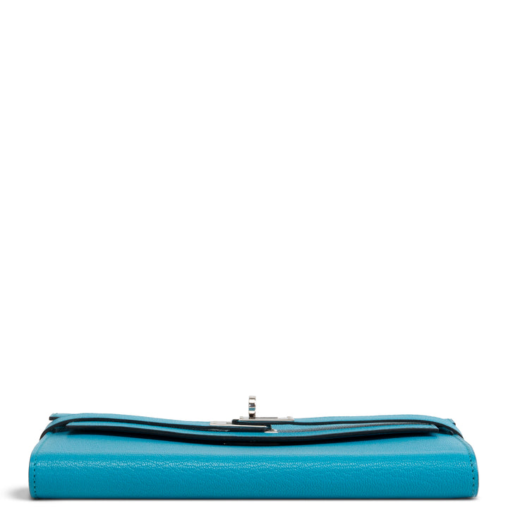 HERMES Kelly Classic Longue Wallet - Bleu Azteque