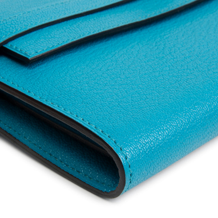 HERMES Kelly Classic Longue Wallet - Bleu Azteque