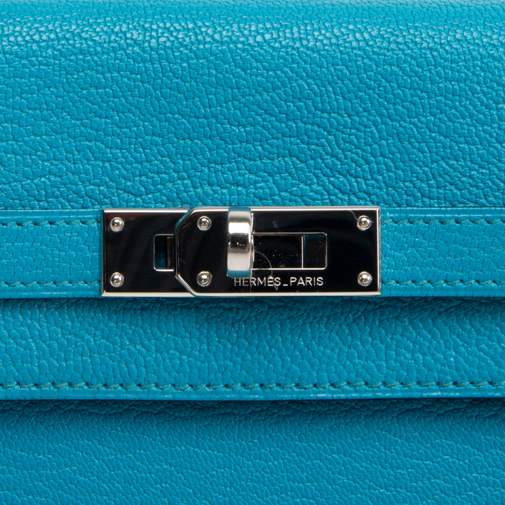 HERMES Kelly Classic Longue Wallet - Bleu Azteque
