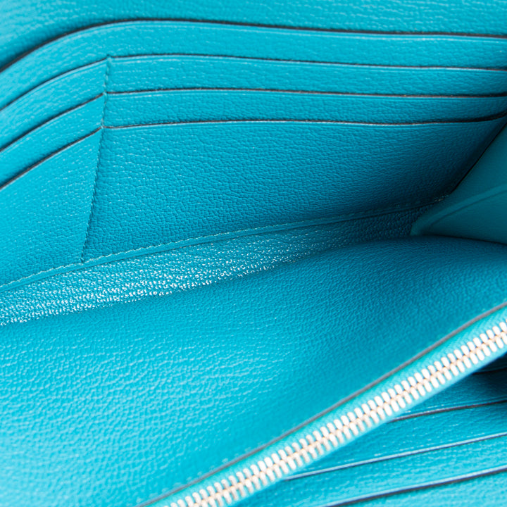 HERMES Kelly Classic Longue Wallet - Bleu Azteque