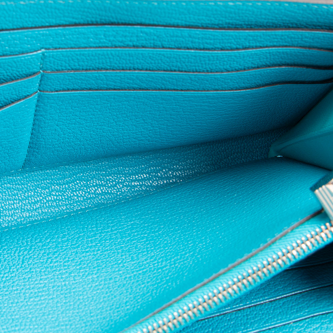 HERMES Kelly Classic Longue Wallet - Bleu Azteque