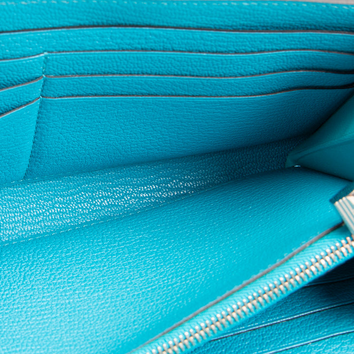 HERMES Kelly Classic Longue Wallet - Bleu Azteque