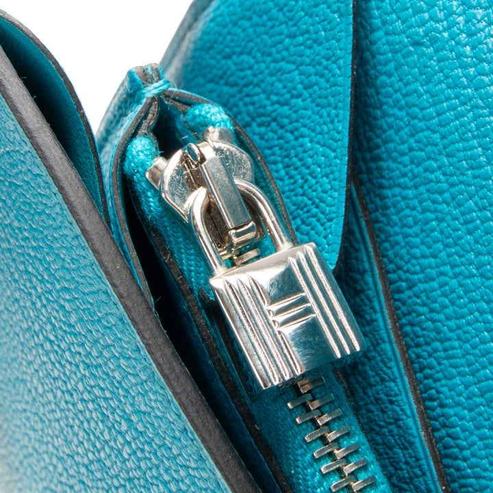HERMES Kelly Classic Longue Wallet - Bleu Azteque