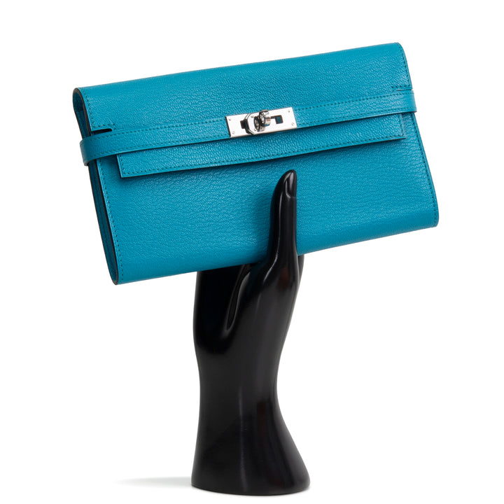 HERMES Kelly Classic Longue Wallet - Bleu Azteque