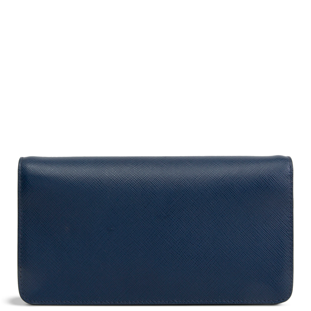 PRADA Saffiano Wallet on Chain Wristlet - Navy