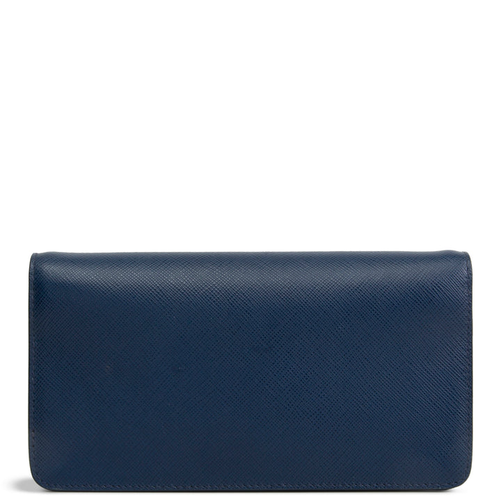 PRADA Saffiano Wallet on Chain Wristlet - Navy