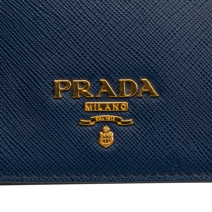PRADA Saffiano Wallet on Chain Wristlet - Navy