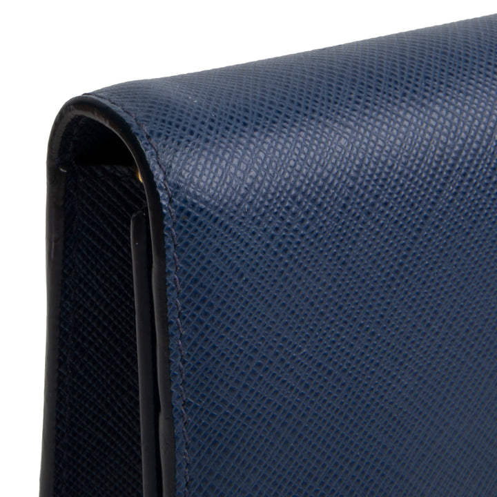 PRADA Saffiano Wallet on Chain Wristlet - Navy