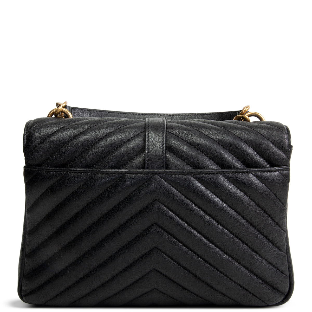 SAINT LAURENT Medium College Flap Top Handle Bag - Black