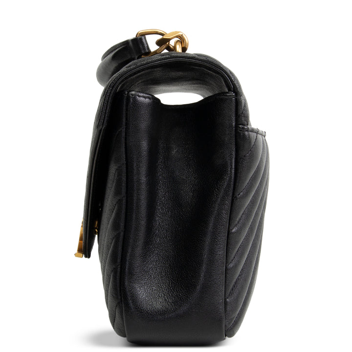 SAINT LAURENT Medium College Flap Top Handle Bag - Black