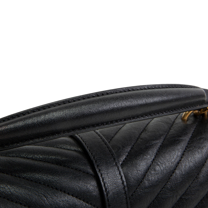 SAINT LAURENT Medium College Flap Top Handle Bag - Black