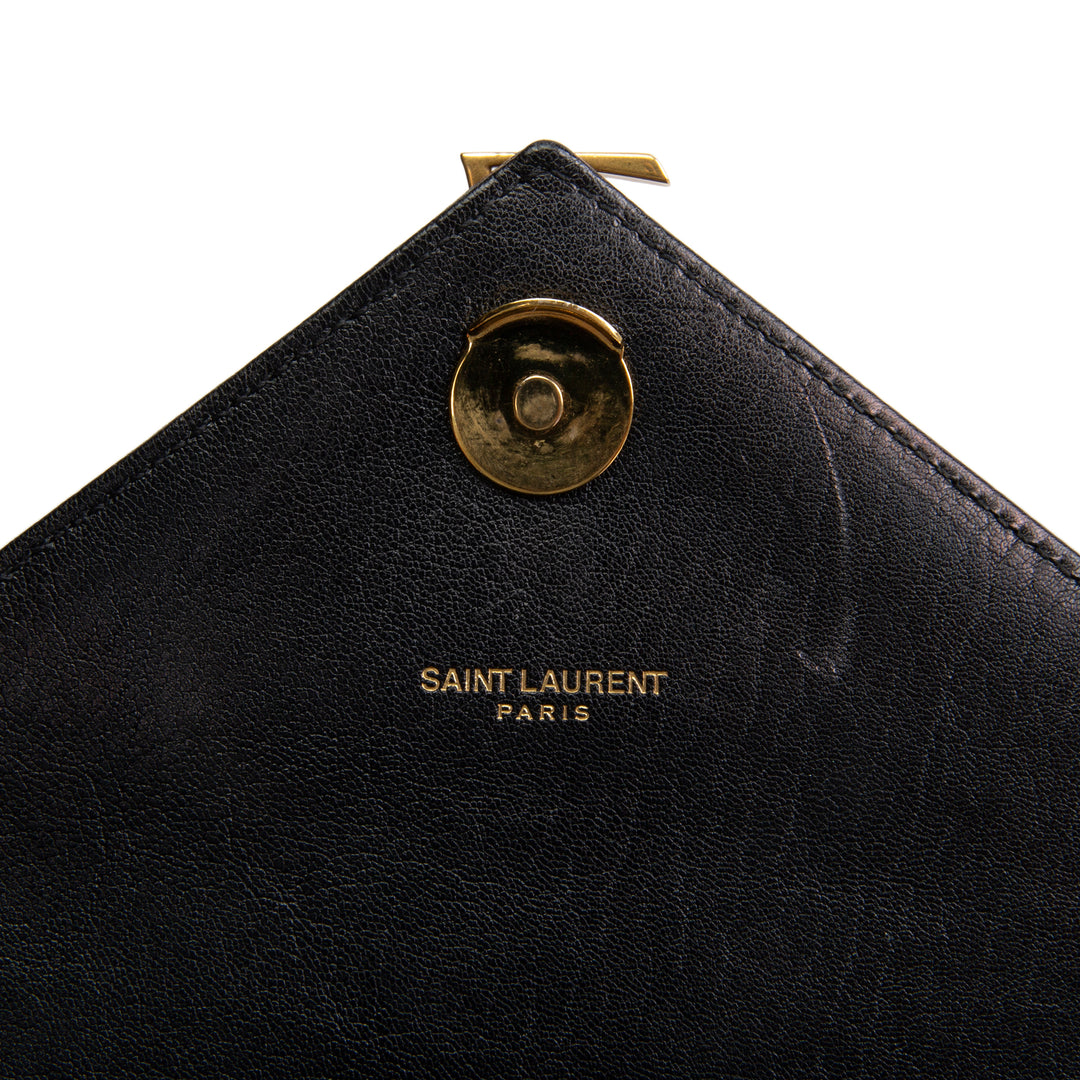 SAINT LAURENT Medium College Flap Top Handle Bag - Black
