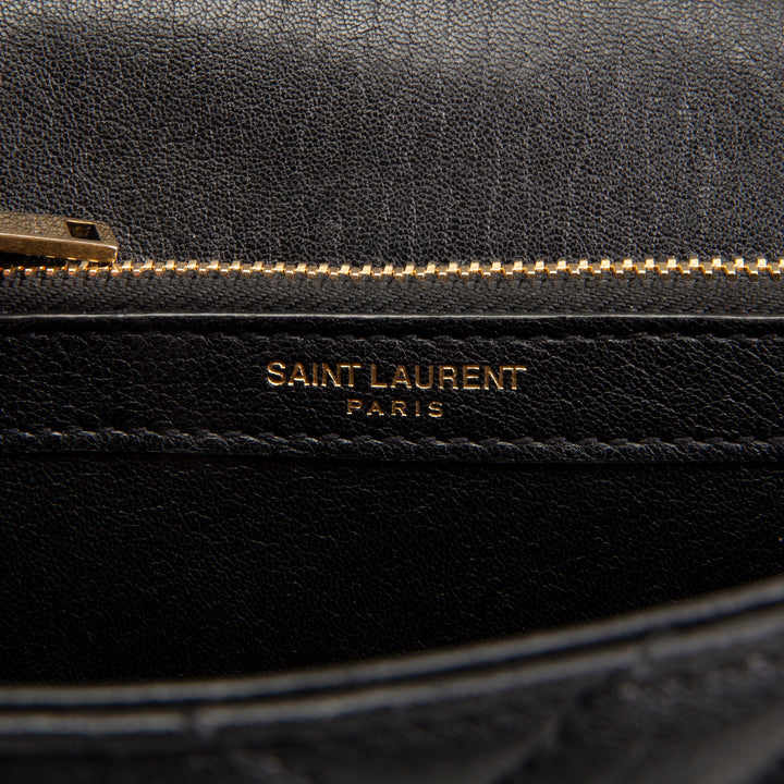 SAINT LAURENT Medium College Flap Top Handle Bag - Black