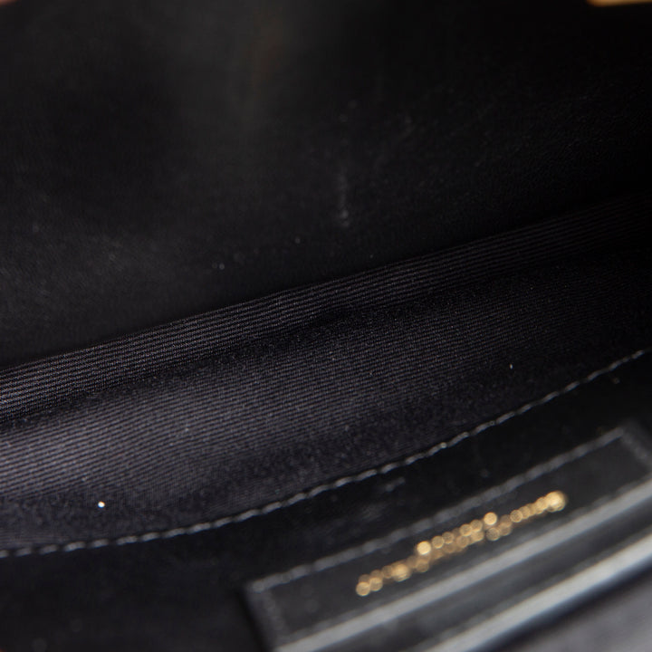 SAINT LAURENT Medium College Flap Top Handle Bag - Black