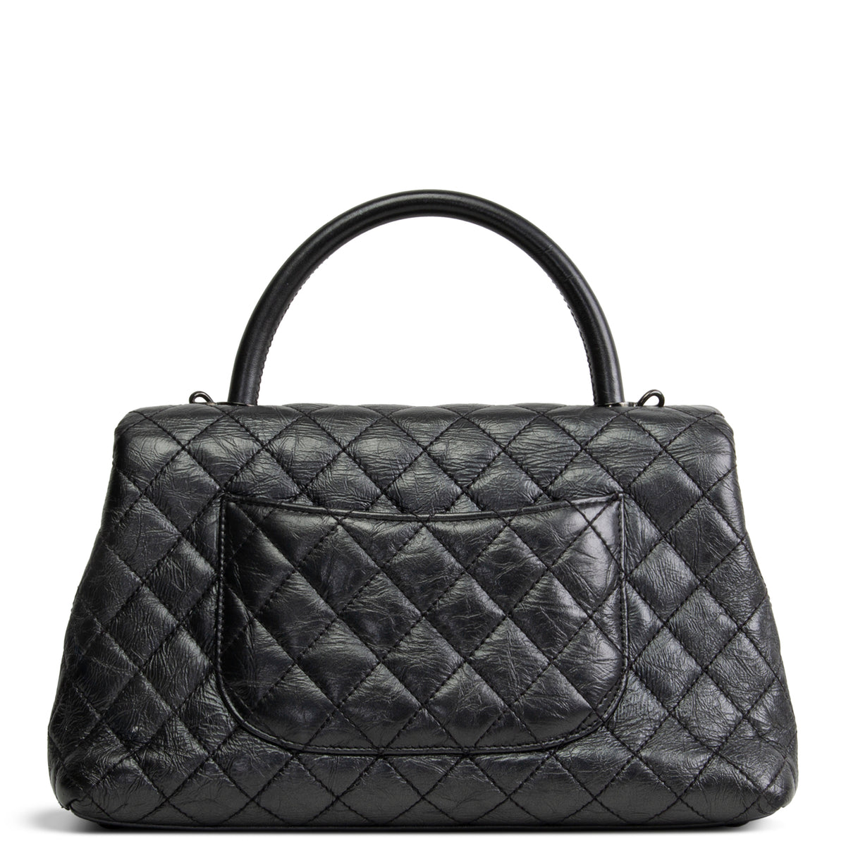CHANEL Aged Calfskin Quilted Small Coco Handle