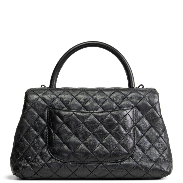 CHANEL Aged Calfskin Quilted Small Coco Handle