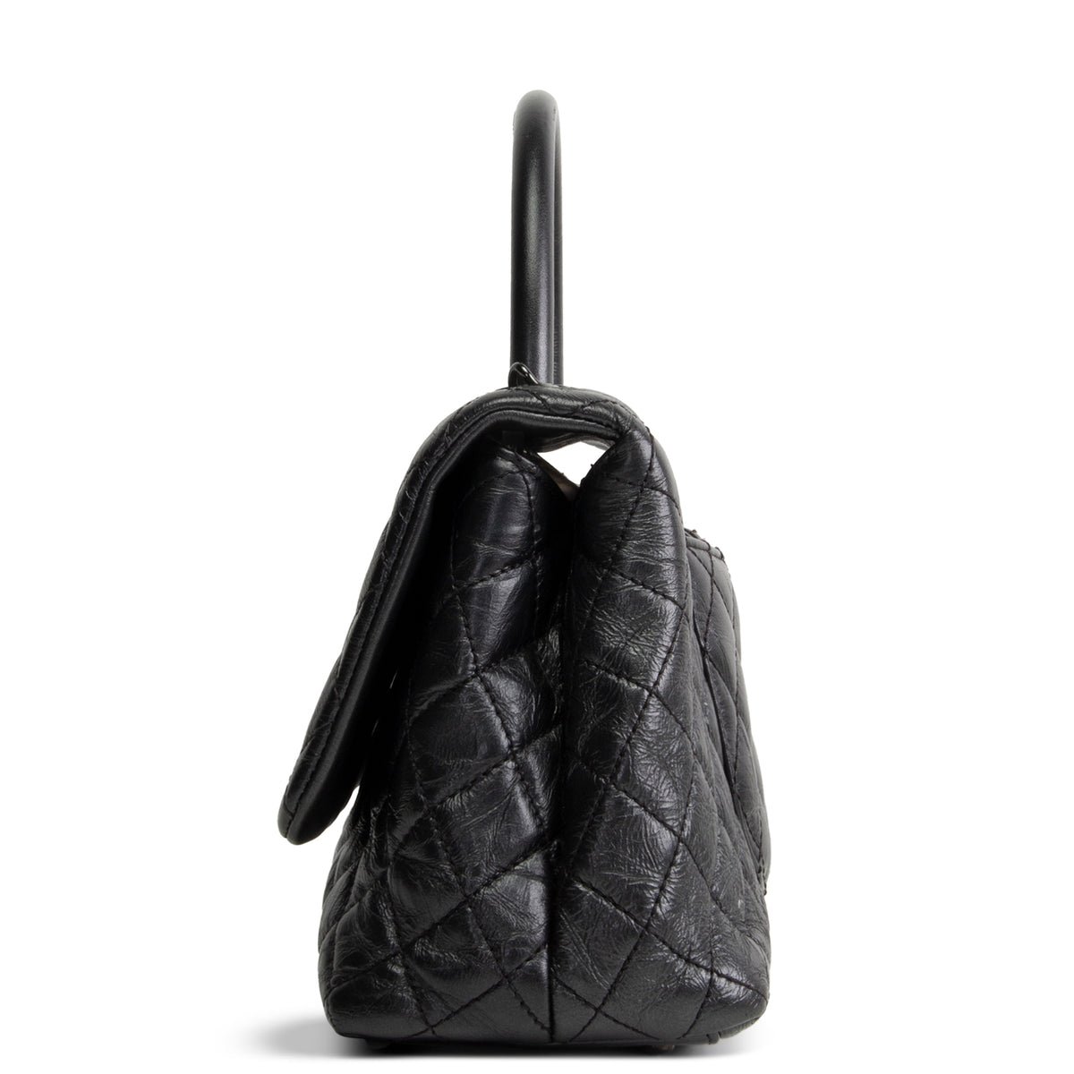 CHANEL Aged Calfskin Quilted Small Coco Handle