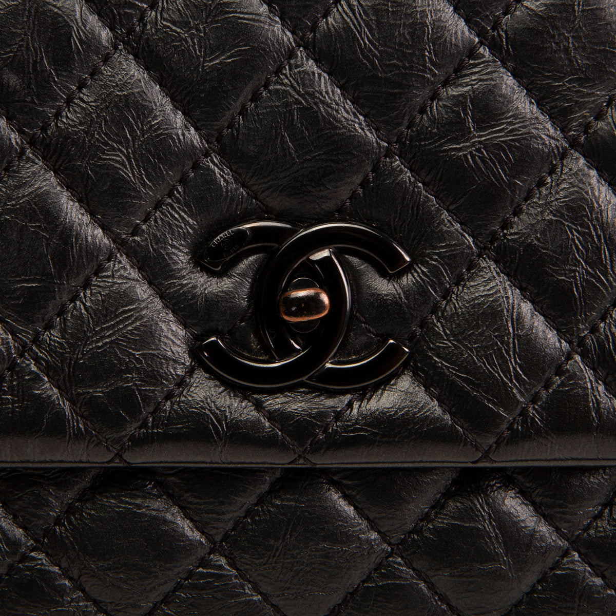 CHANEL Aged Calfskin Quilted Small Coco Handle