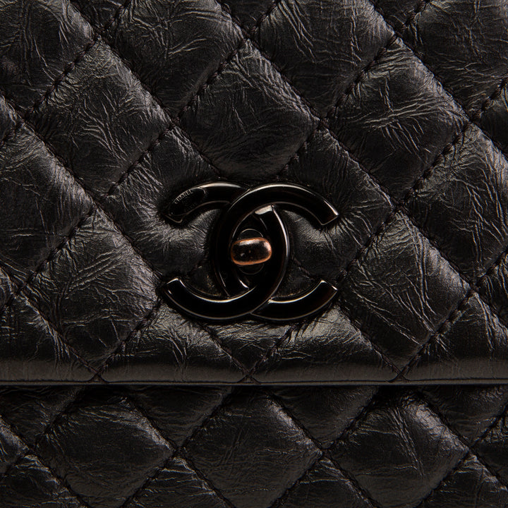 CHANEL Aged Calfskin Quilted Small Coco Handle