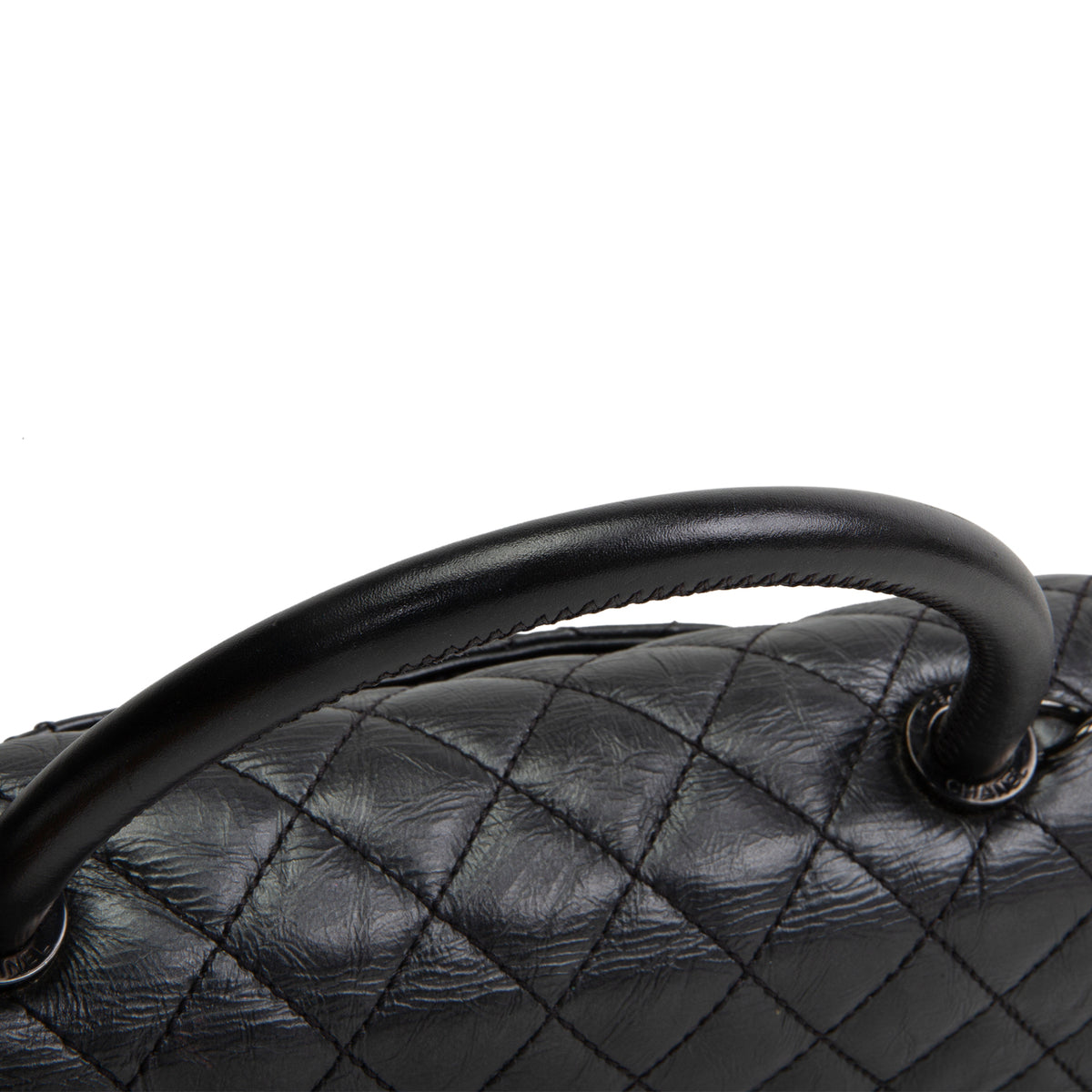 CHANEL Aged Calfskin Quilted Small Coco Handle