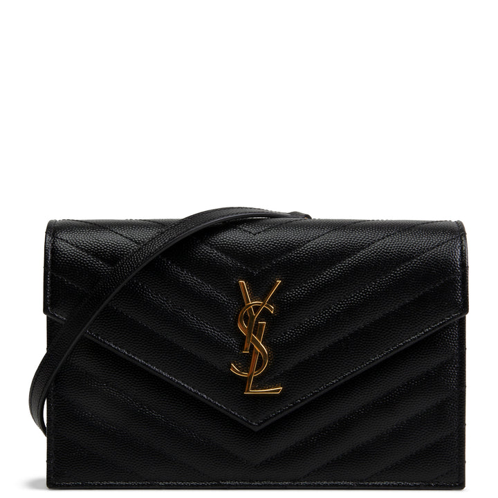 SAINT LAURENT Envelope Wallet on Chain - Black
