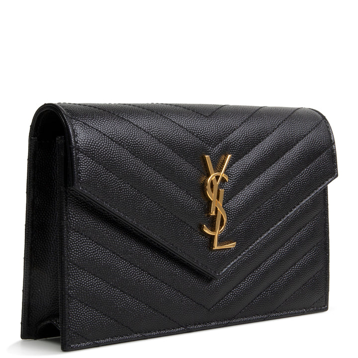 SAINT LAURENT Envelope Wallet on Chain - Black