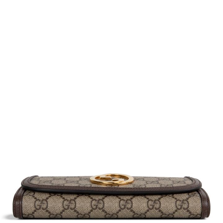 GUCCI GG Supreme Blondie Continental Chain Wallet - Beige & Ebony