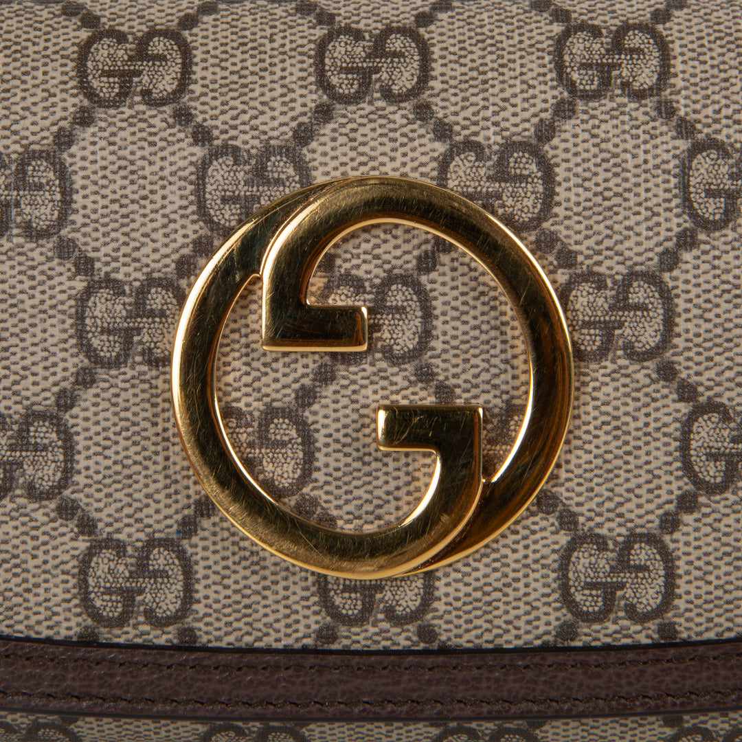 GUCCI GG Supreme Blondie Continental Chain Wallet - Beige & Ebony